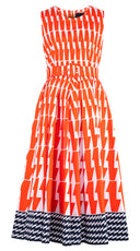 Abelia Dress Crew Neck Sleeveless Midi Length Cotton Stretch (Mode Zigzag)