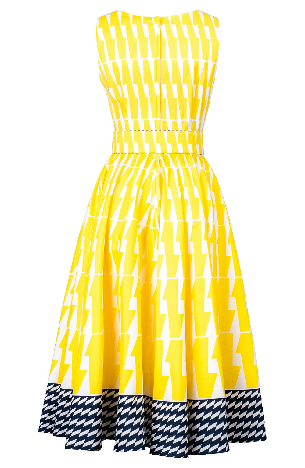 Abelia Dress U Neck Sleeveless Midi Length Cotton Stretch (Mode Zigzag)