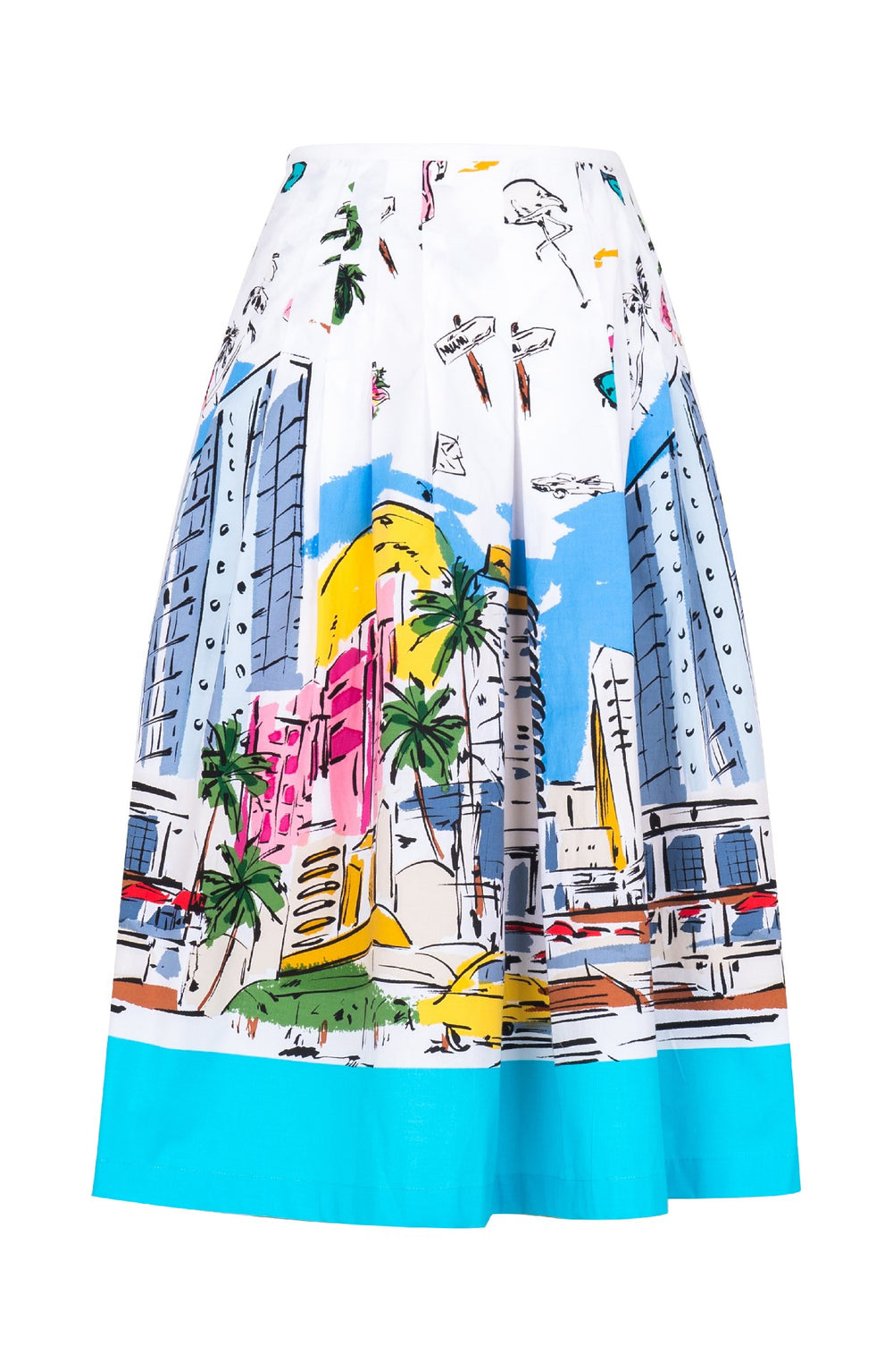 Zeller Skirt Long Length Cotton Stretch (Monaco White)