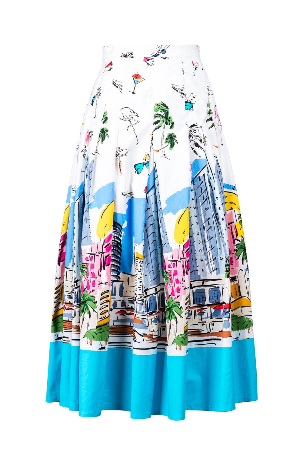 Zeller Skirt Midi Plus Length Cotton Stretch (Monaco White)