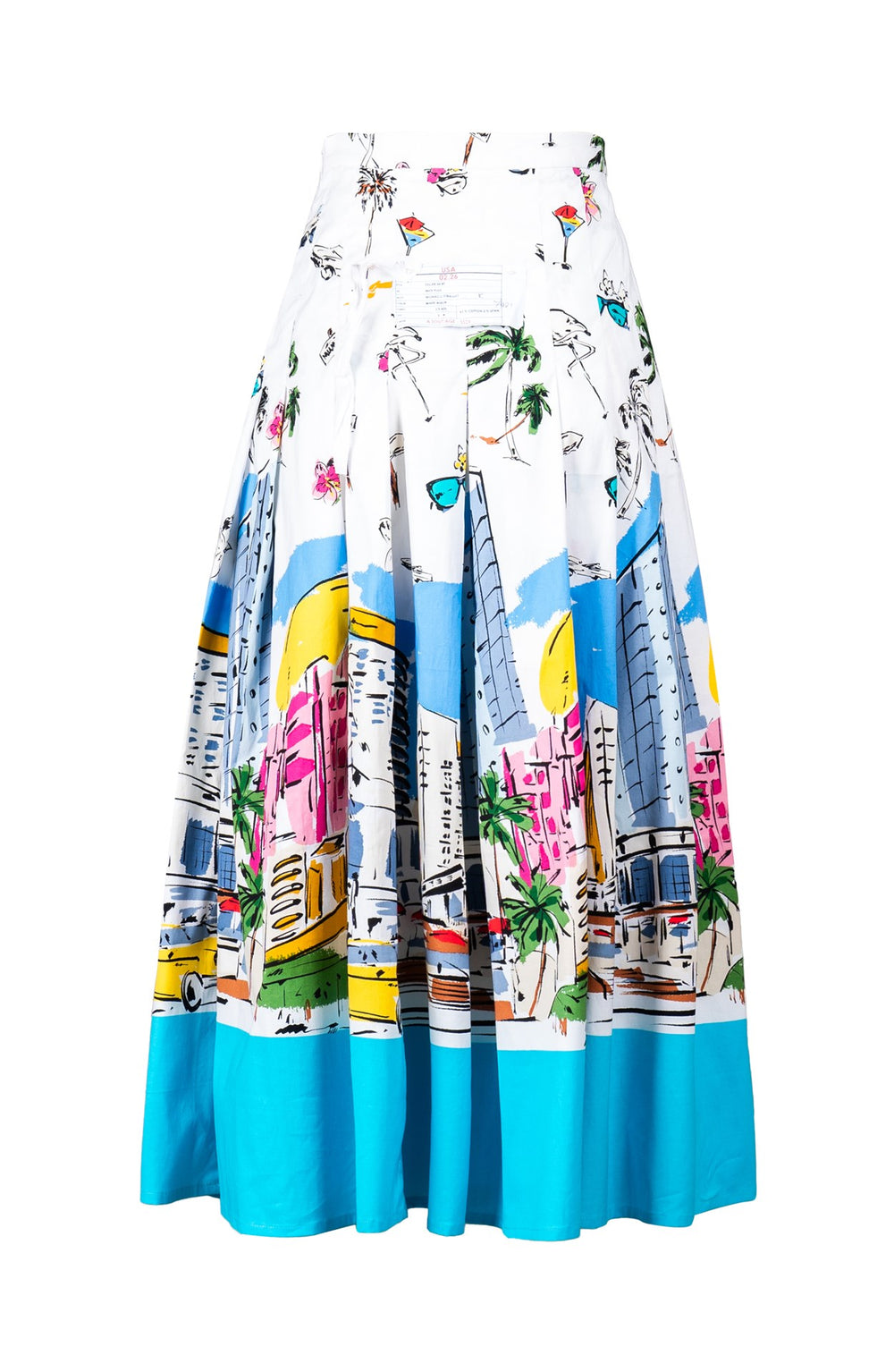 Zeller Skirt Midi Plus Length Cotton Stretch (Monaco White)