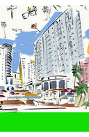 Florance Dress U Neck 3/4 Sleeve Long Length Cotton Stretch (Monaco White)