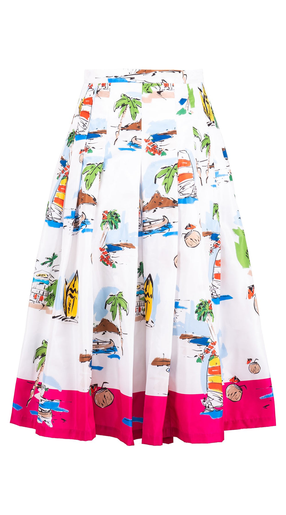 Zeller Skirt Midi Length Silk Taffta (Monaco White)