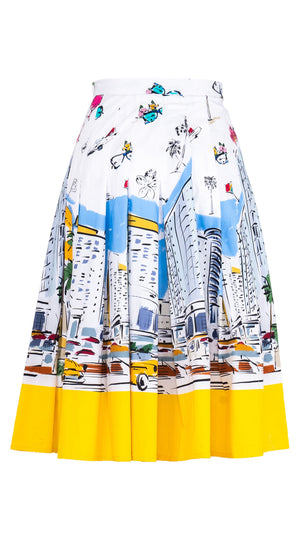 Zeller Skirt Long Length Cotton Stretch (Monaco White)