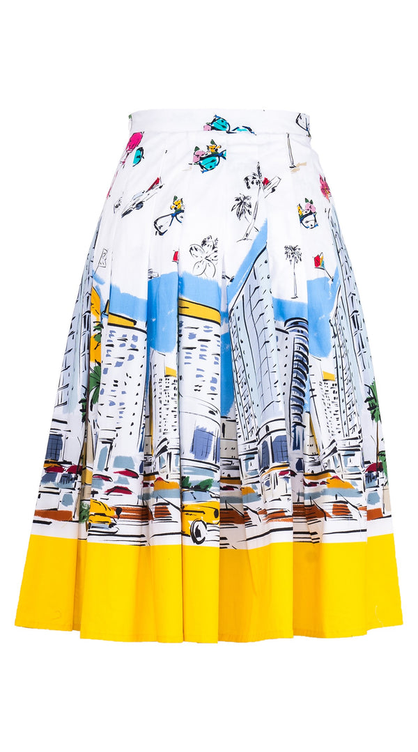 Zeller Skirt Long Length Cotton Stretch (Monaco White)