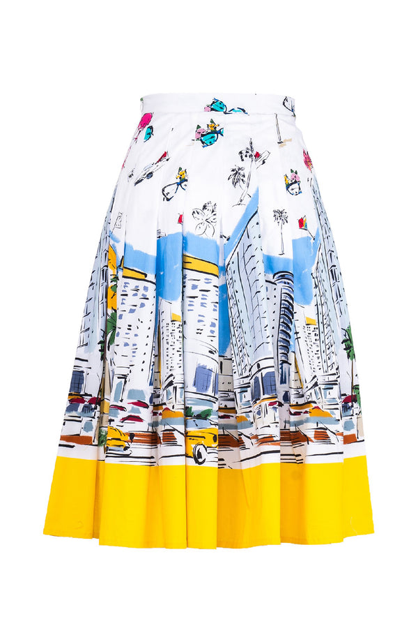 Zeller Skirt Long Length Cotton Stretch (Monaco White)