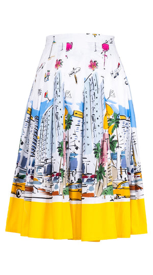 Zeller Skirt Long Length Cotton Stretch (Monaco White)