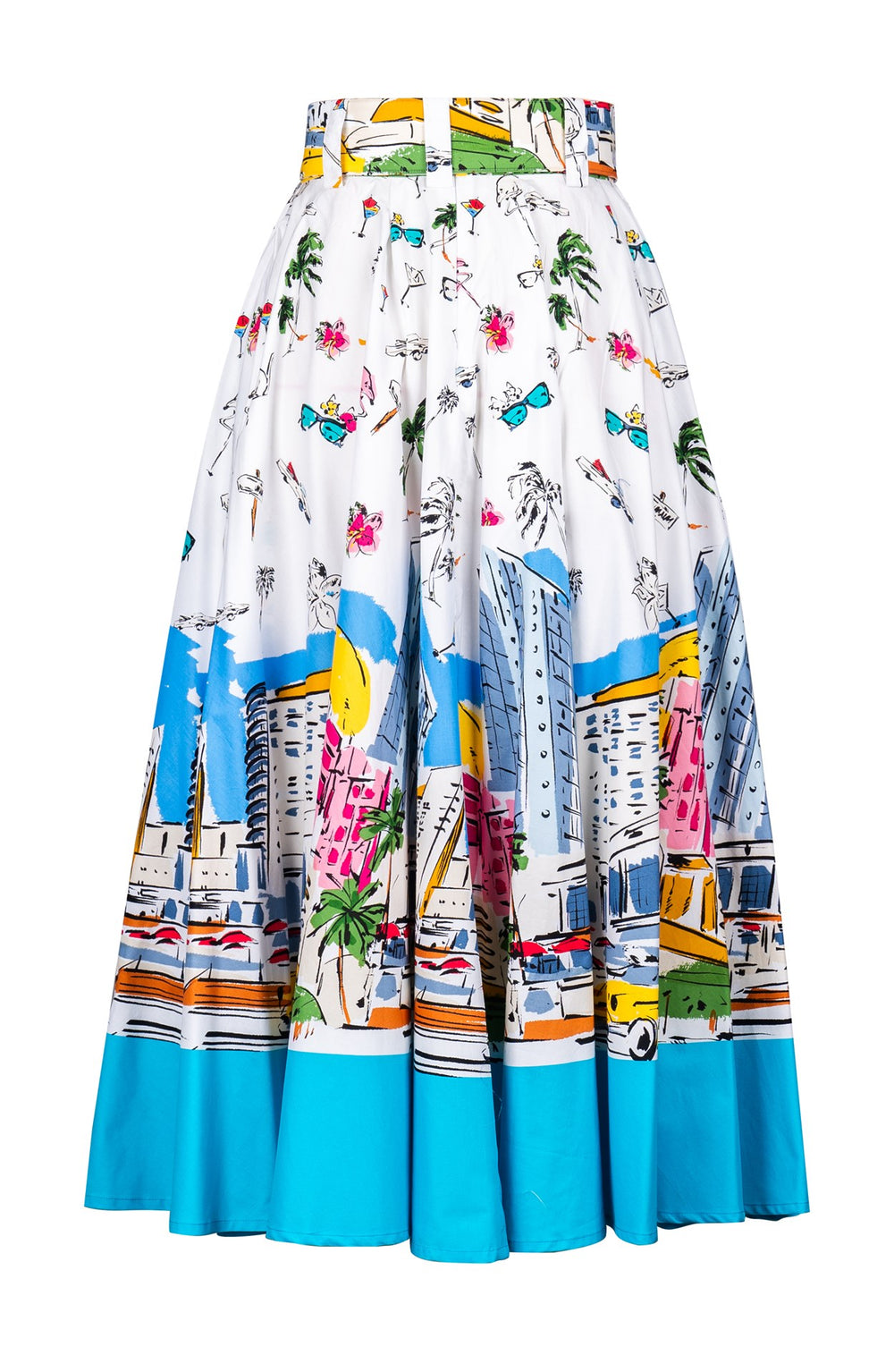 Abelia Skirt Midi Plus Length Cotton Stretch (Monaco White)