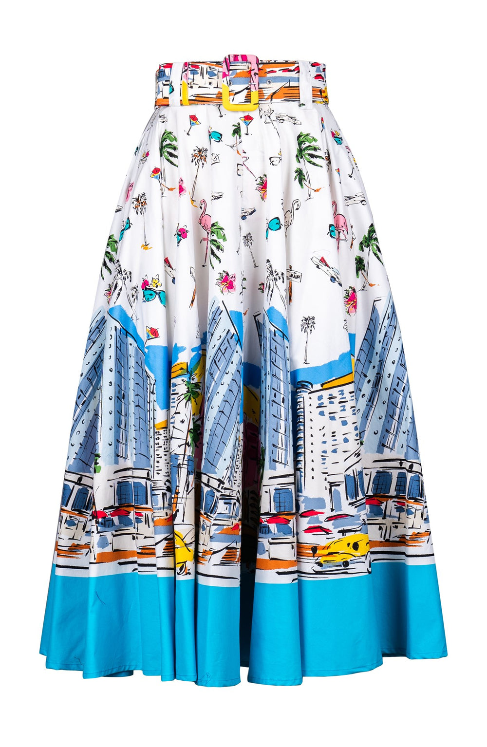 Abelia Skirt Midi Plus Length Cotton Stretch (Monaco White)