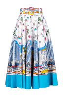 Abelia Skirt Midi Plus Length Cotton Stretch (Monaco White)