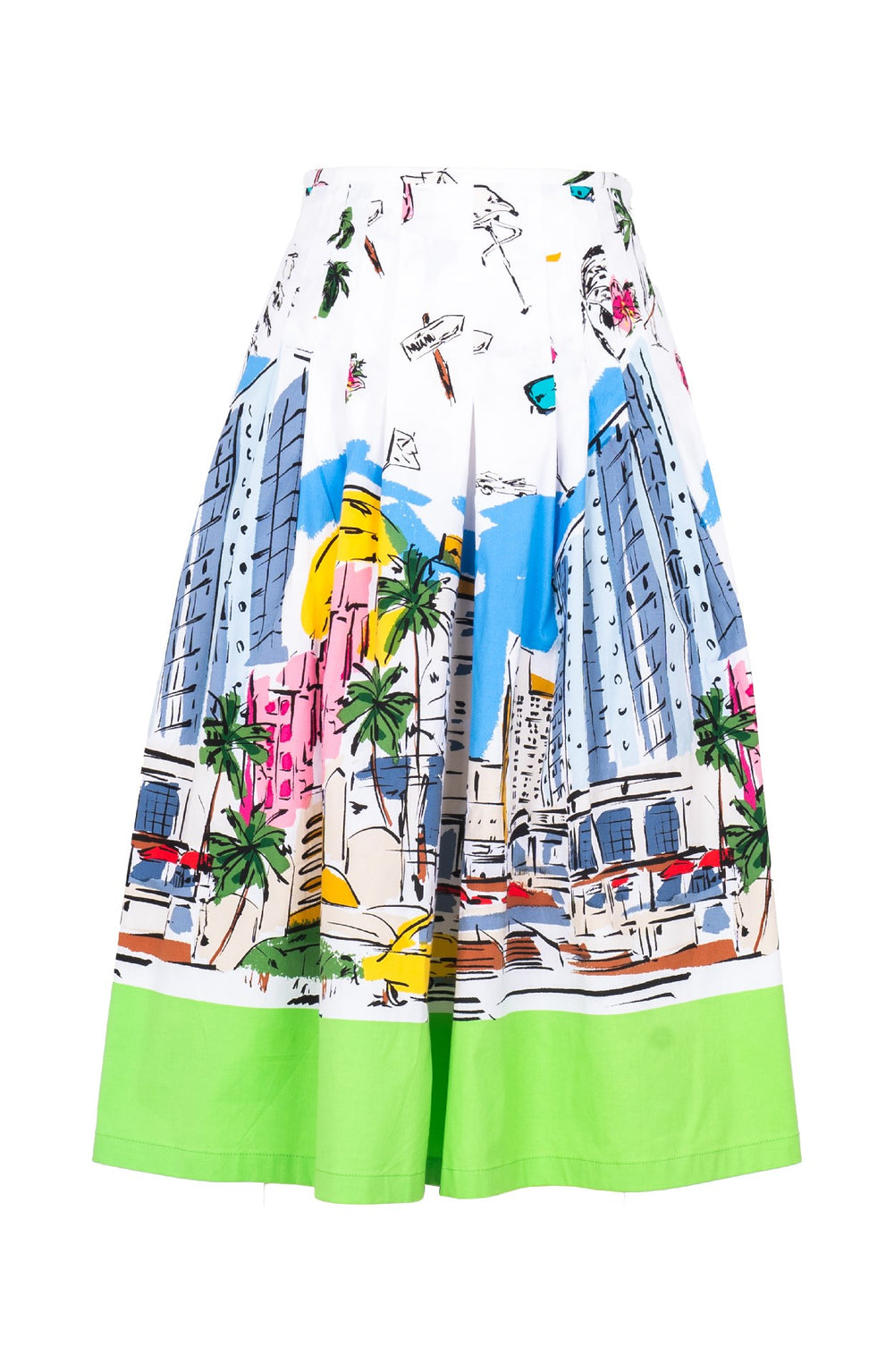 Zeller Skirt Long Length Cotton Stretch (Monaco White)