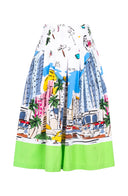 Zeller Skirt Long Length Cotton Stretch (Monaco White)