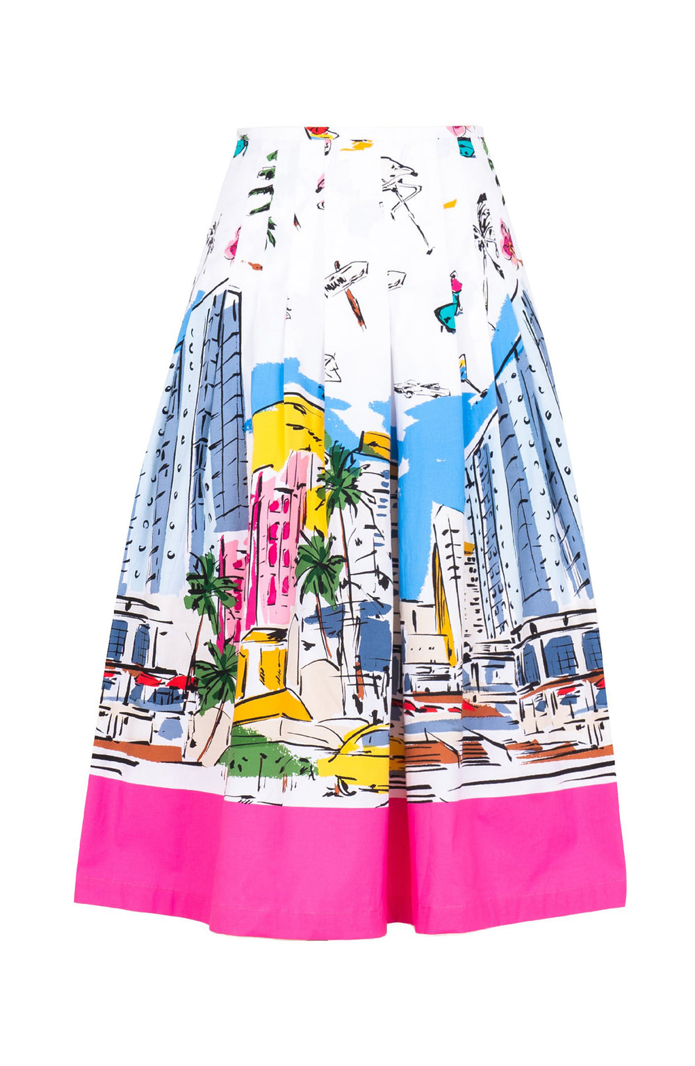 Zeller Skirt Long Length Cotton Stretch (Monaco White)