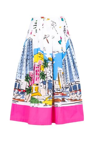 Zeller Skirt Long Length Cotton Stretch (Monaco White)