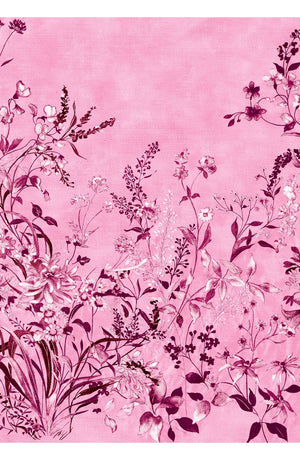 Aster Dress Shirt Collar 3/4 Sleeve Midi Plus Length Cotton Musola (Moonlit Botanica)