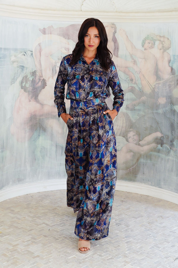 Pajama Shirt & Pajama Pants Silk Twill (Morris Velvet)