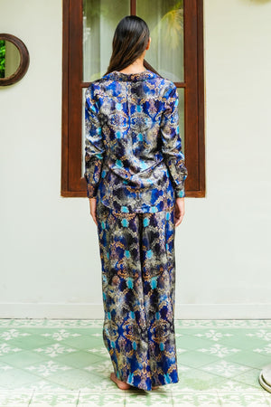 Sydney Shirt Long Sleeve & Sydney Pants Silk Twill (Morris Lace Dark)