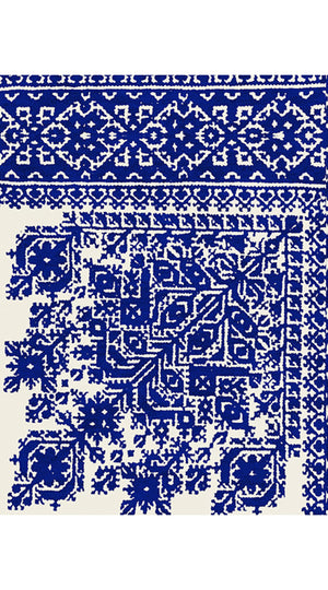 Anna Dress Boat Neck 3/4 Sleeve Ankle Length Cotton Musola (Morrocan Embroidery)