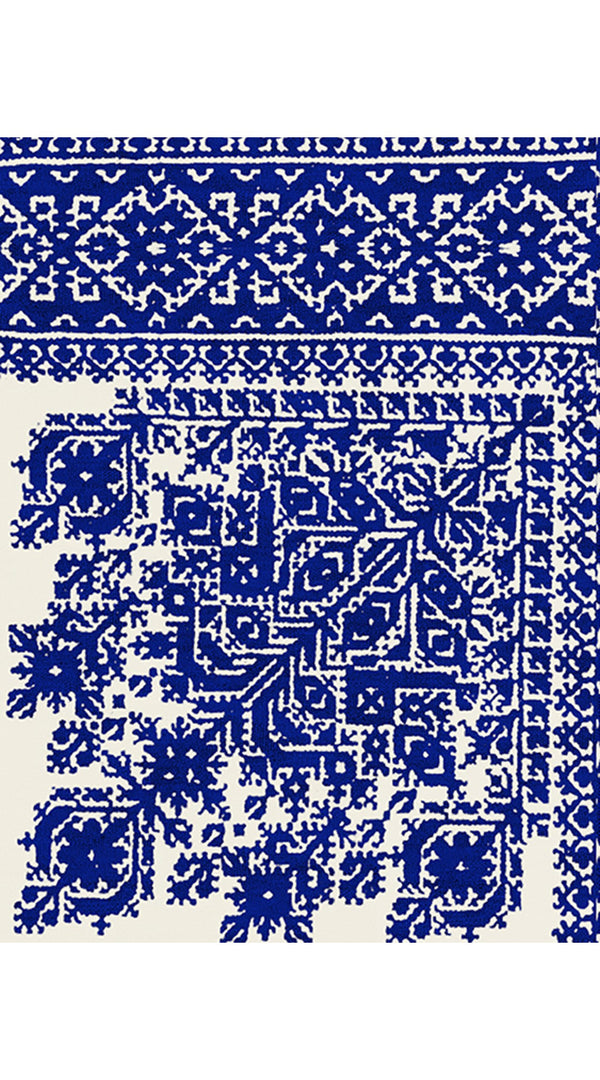 Anna Dress Boat Neck 3/4 Sleeve Ankle Length Cotton Musola (Morrocan Embroidery)