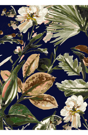 Leah Pants Silk Twill (Mozambique Flower Dark)