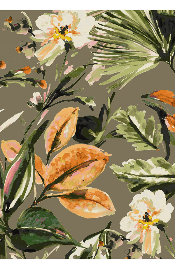 Leah Pants Silk Twill (Mozambique Flower Dark)