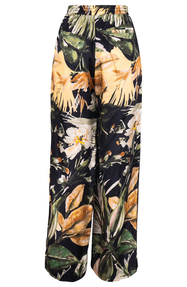Leah Pants Silk Twill (Mozambique Flower Dark)