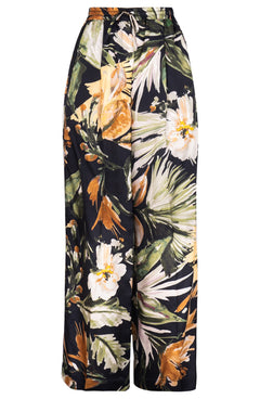 Leah Pants Silk Twill (Mozambique Flower Dark)