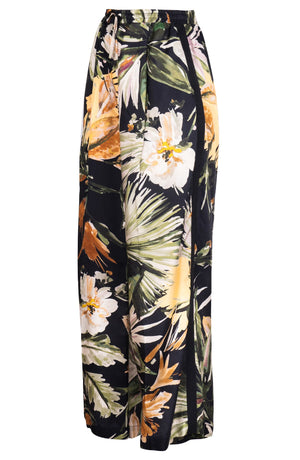 Leah Pants Silk Twill (Mozambique Flower Dark)