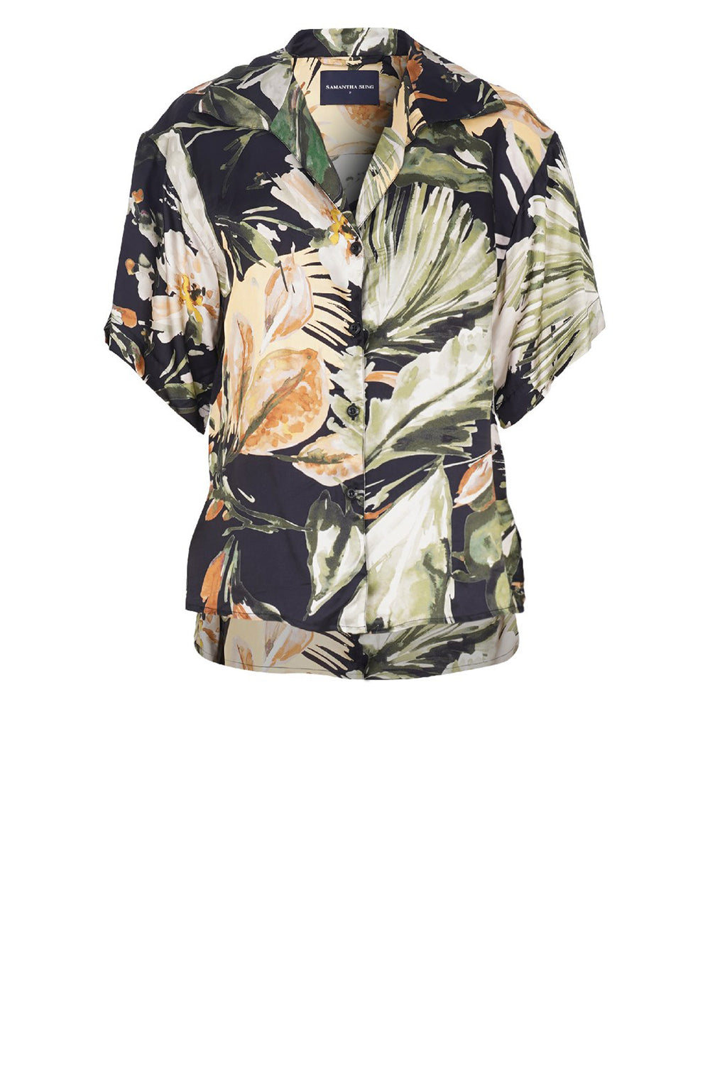 Leah Shirt Silk Twill (Mozambique Flower Dark)