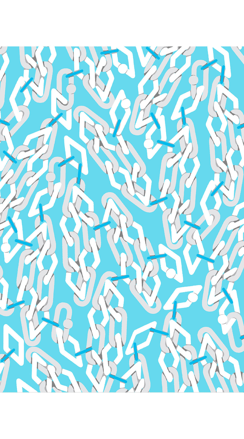 Audrey Dress #4 Shirt Collar 3/4 Sleeve Midi Length Cotton Musola (Multi Chain BIg Pastel)