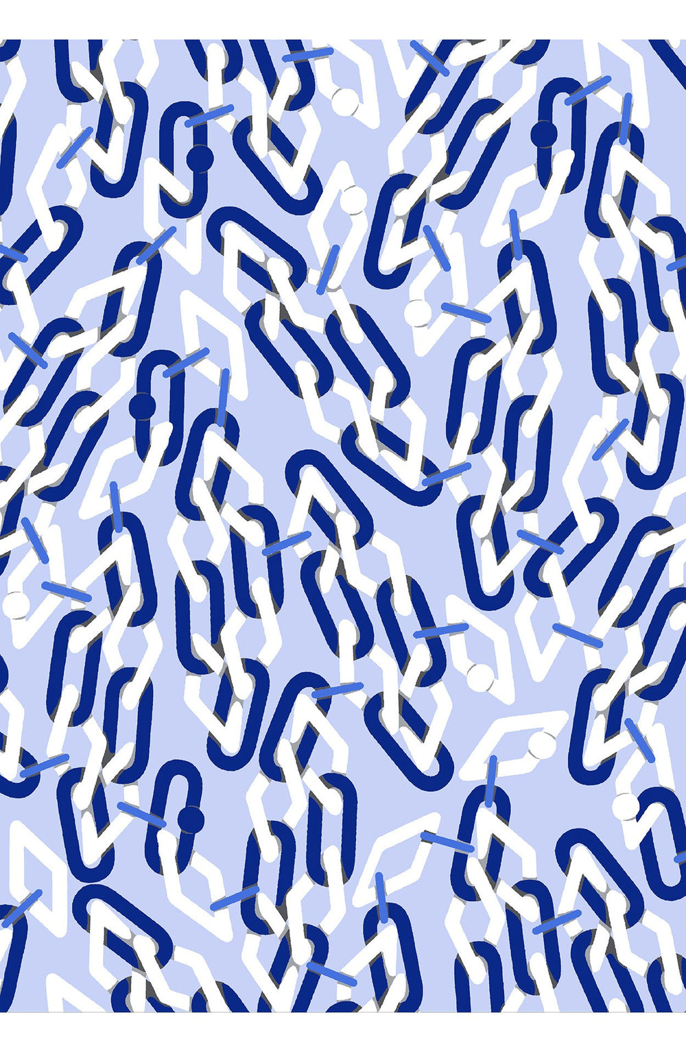 Audrey Dress #4 Shirt Collar 3/4 Sleeve Midi Length Cotton Musola (Multi Chain Pastel)