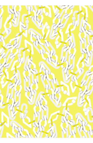 Audrey Dress #4 Shirt Collar 3/4 Sleeve Midi Length Cotton Musola (Multi Chain Pastel)