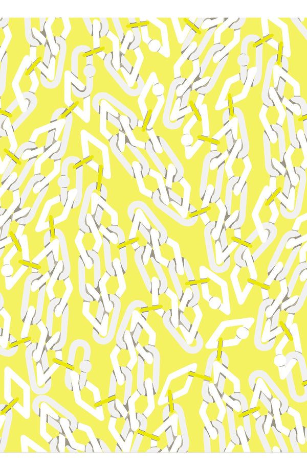 Audrey Dress #4 Shirt Collar 3/4 Sleeve Midi Length Cotton Musola (Multi Chain Pastel)