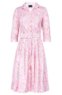 Audrey Dress #3 Shirt Collar 3/4 Sleeve Regular Length Cotton Stretch (Multi Chain Pastel)