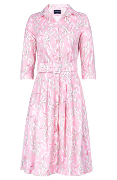 Audrey Dress #3 Shirt Collar 3/4 Sleeve Regular Length Cotton Stretch (Multi Chain Pastel)