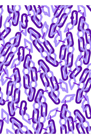 Audrey Dress #2 Shirt Collar 3/4 Sleeve Midi Length Cotton Stretch (Multi Chain White)