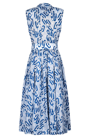 Terry Dress Shirt Collar Sleeveless Midi Length Poliamide Taffta (Multi Chain Pastel)