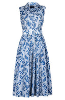 Terry Dress Shirt Collar Sleeveless Midi Length Poliamide Taffta (Multi Chain Pastel)