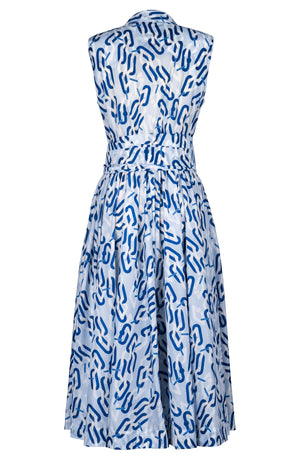 Terry Dress Shirt Collar Sleeveless Midi Length Poliamide Taffta (Multi Chain Pastel)