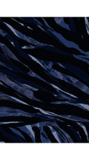 Audrey Dress #3 Shirt Collar 3/4 Sleeve Midi Plus Length Silk Velvet (Multi Zebra Dark)