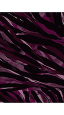 Audrey Dress #3 Shirt Collar 3/4 Sleeve Midi Plus Length Silk Velvet (Multi Zebra Dark)