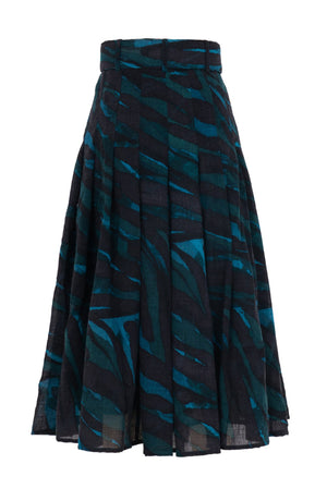 Samantha Skirt Midi Length Poliamide Taffta (Multi Zebra Dark)