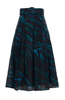 Samantha Skirt Midi Length Poliamide Taffta (Multi Zebra Dark)
