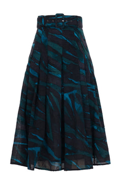 Samantha Skirt Midi Length Poliamide Taffta (Multi Zebra Dark)