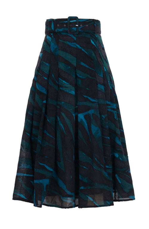 Samantha Skirt Midi Length Poliamide Taffta (Multi Zebra Dark)