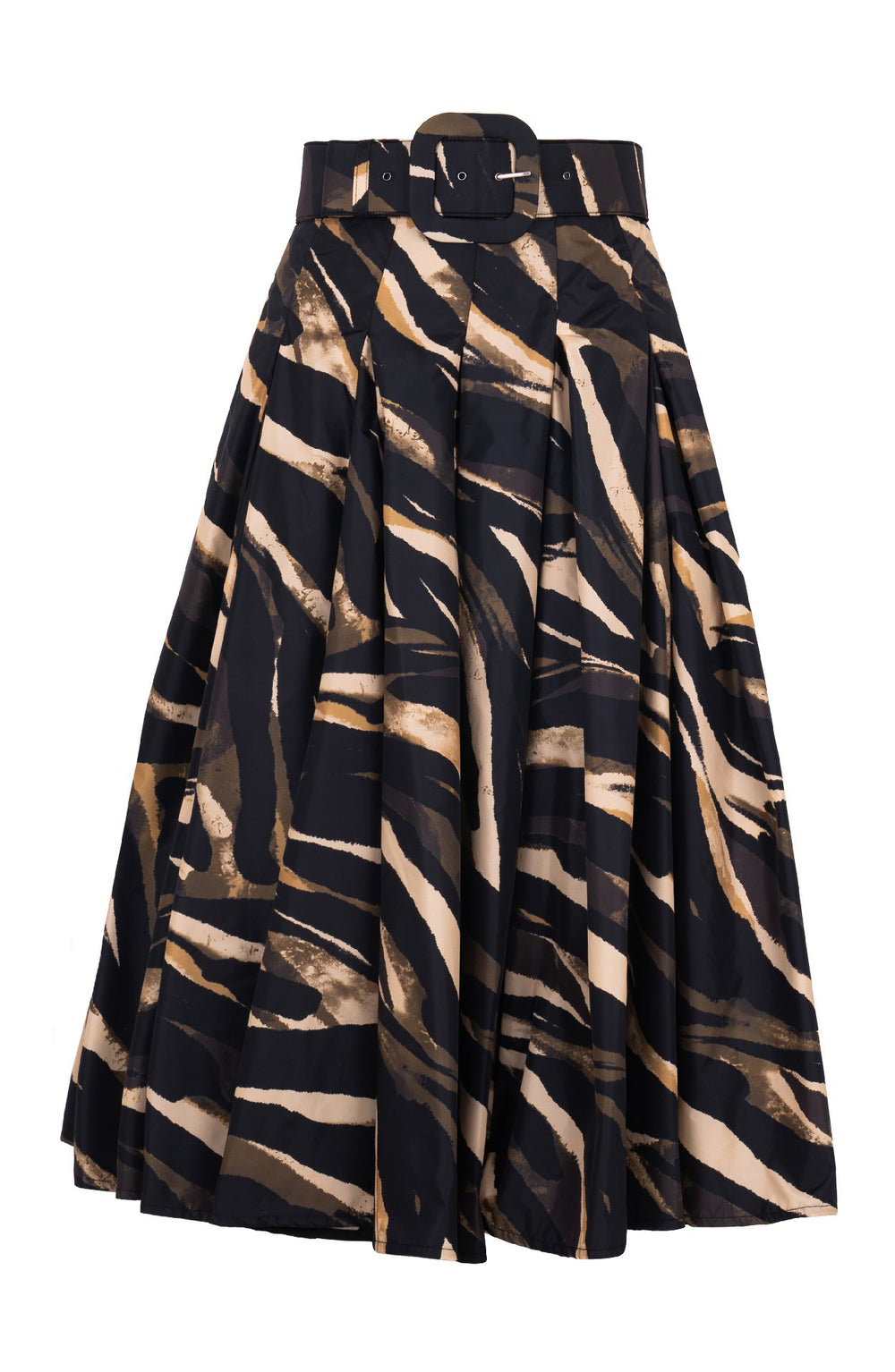 Samantha Skirt Midi Length Poliamide Taffta (Multi Zebra Ivory)