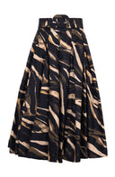 Samantha Skirt Midi Length Poliamide Taffta (Multi Zebra Ivory)