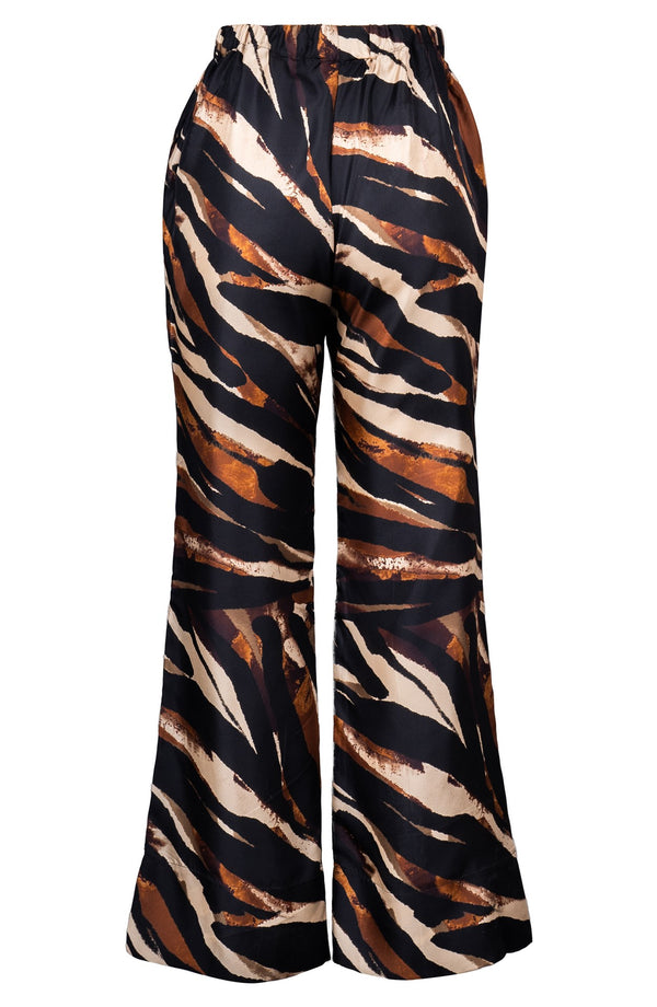 Pajama Pants Silk Twill (Multi Zebra Ivory)