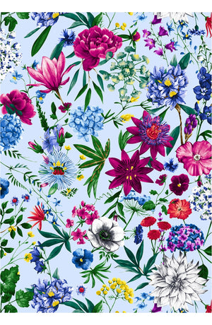 Eva Dress Crew Neck 3/4 Sleeve Maxi Length Cotton Musola (Multicolor Botanic)