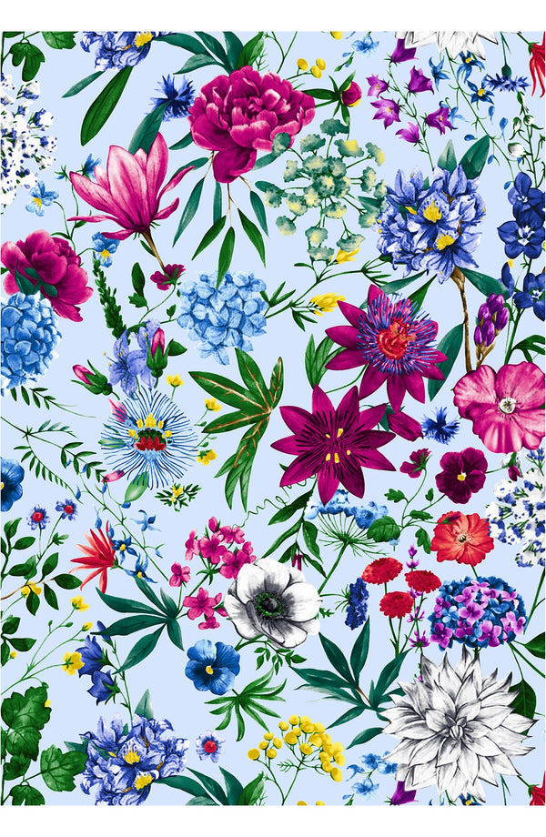 Eva Dress Crew Neck 3/4 Sleeve Maxi Length Cotton Musola (Multicolor Botanic)